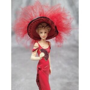 Thomas Kinkade "Portrait of Awareness" Figurine Passion for Red Lady 7"
